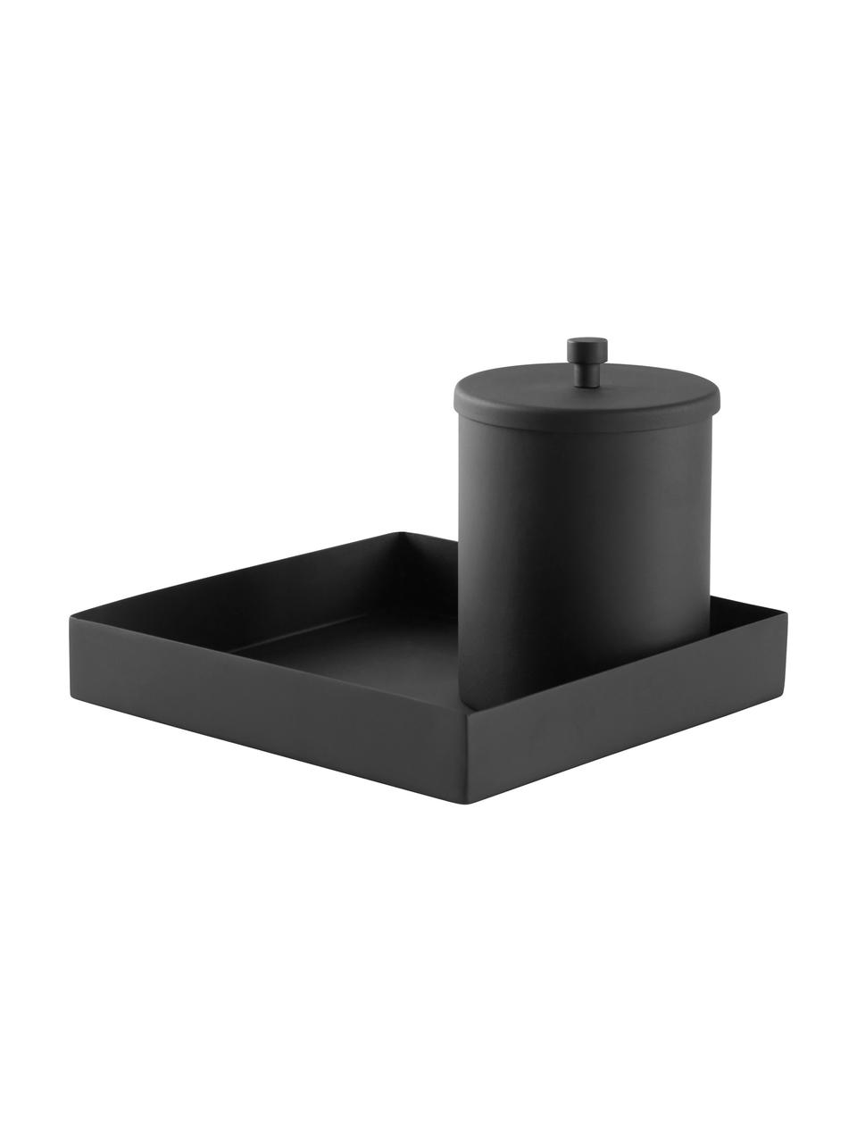 Pojemnik do przechowywania Sasha, Metal powlekany, Czarny, Ø 10 x W 14 cm