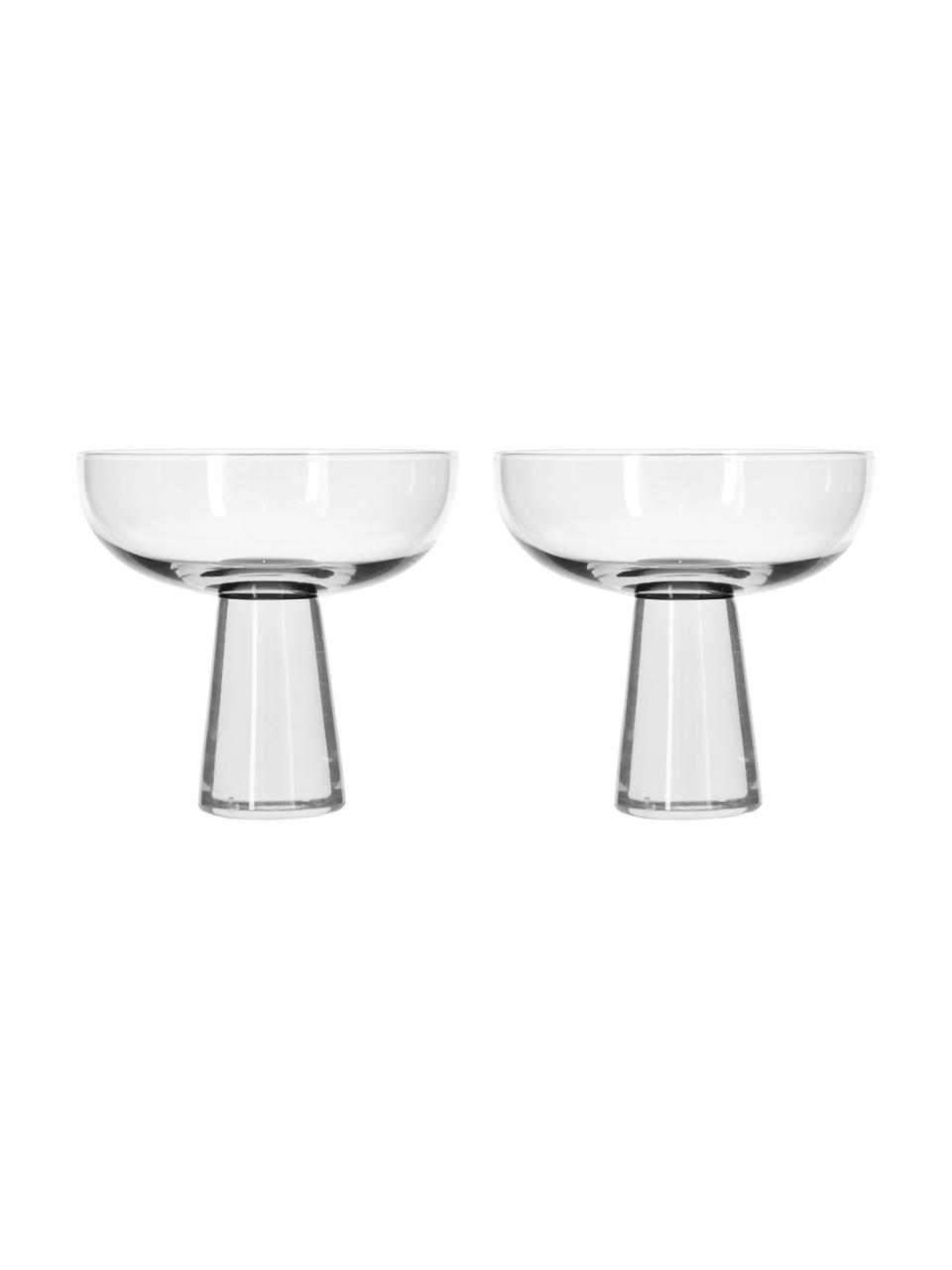 XS kristallen champagne Cups Standbeeld, 2 stuks, Kristalglas, Transparant, Ø 11 x H 11 cm, 275 ml