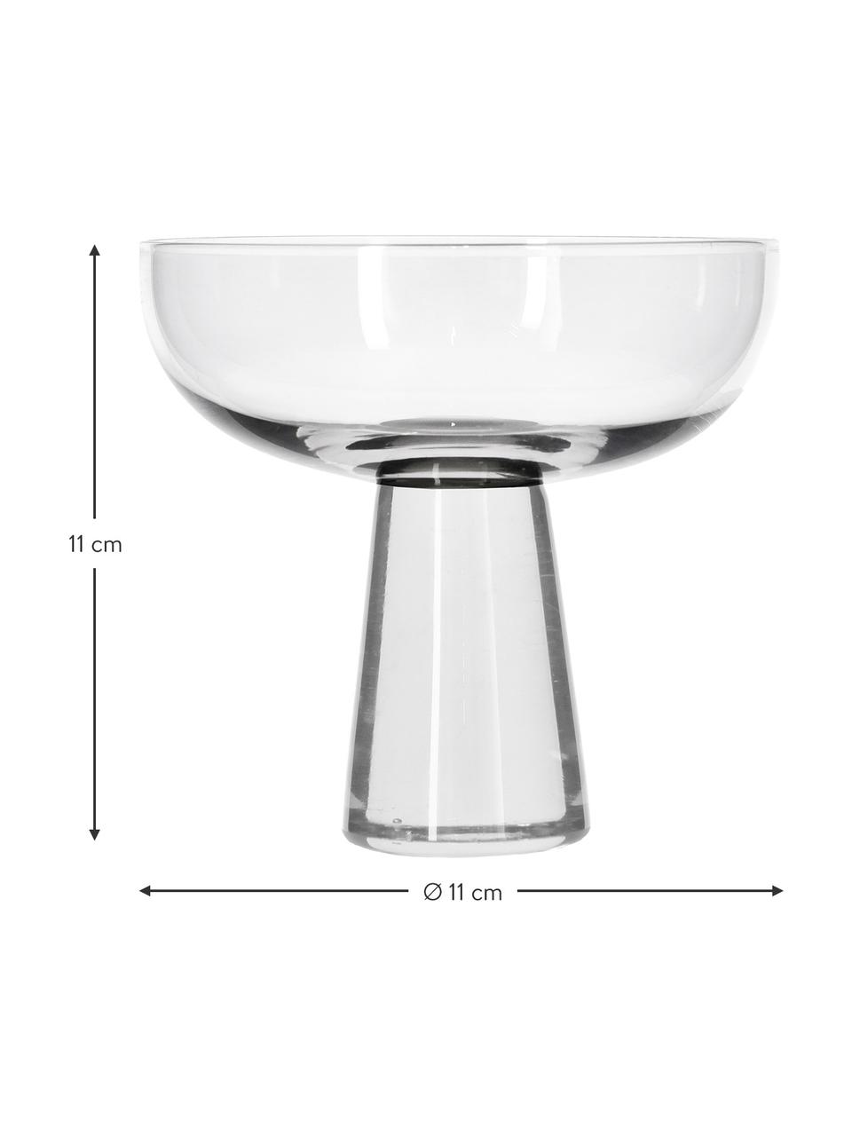 XS kristallen champagne Cups Standbeeld, 2 stuks, Kristalglas, Transparant, Ø 11 x H 11 cm, 275 ml