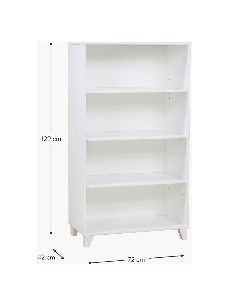 Libreria per bambini in legno di pino Marie, Legno di pino massiccio, compensato

Questo prodotto è realizzato con legno di provenienza sostenibile e certificato FSC®., Legno di pino laccato bianco, Larg. 72 x Alt. 129 cm