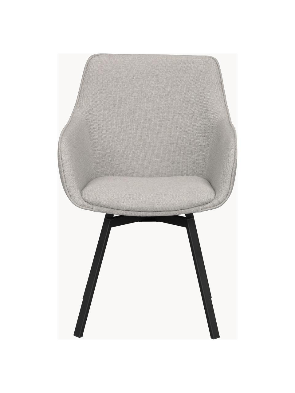 Čalúnená otočná stolička s opierkami Alison, Svetlosivá, čierna, Š 58 x H 59 cm