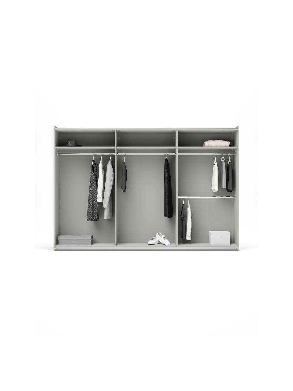 Armario modular Simone, 3 puertas correderas (300 cm), diferentes variantes, Estructura: aglomerado con certificad, Madera, gris, Interior Basic (An 300 x Al 200 cm)