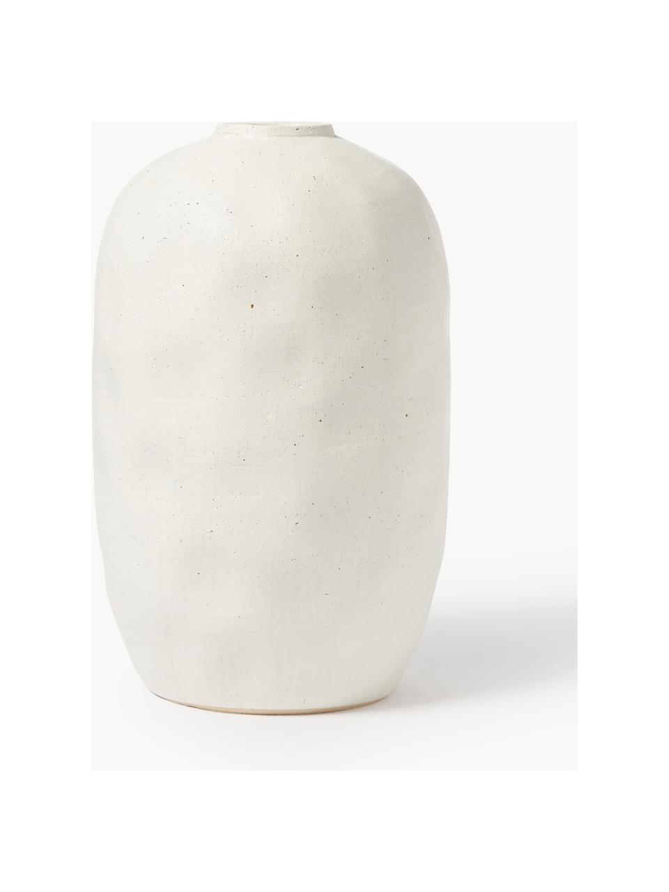 Grand vase de sol en faïence Bruno, haut. 62 cm, Grès cérame, Blanc cassé, Ø 39 x haut. 62 cm