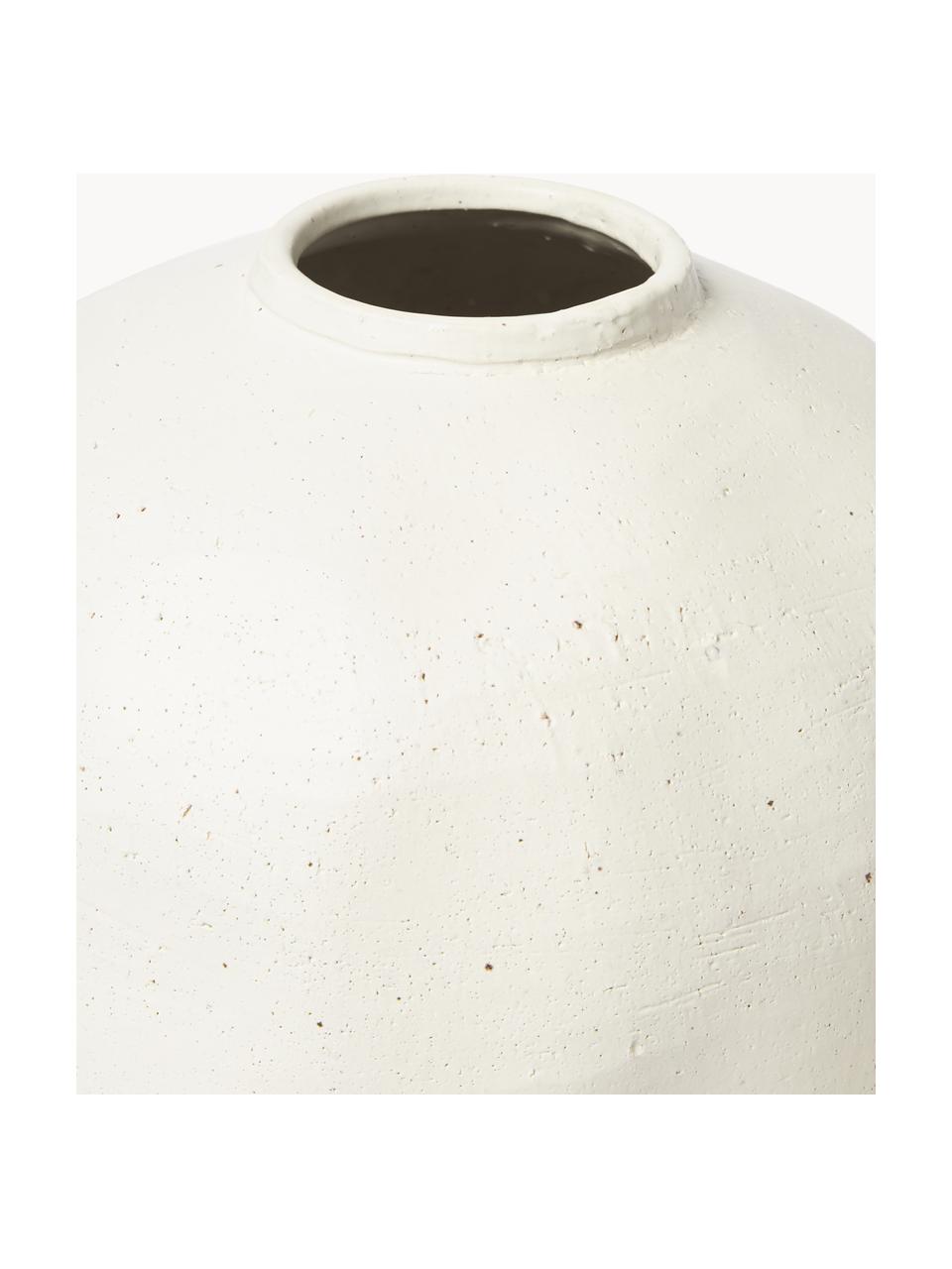 Jarrón de suelo grande de gres Bruno, 62 cm, Cerámica de gres, Blanco Off White, Ø 39 x Al 62 cm