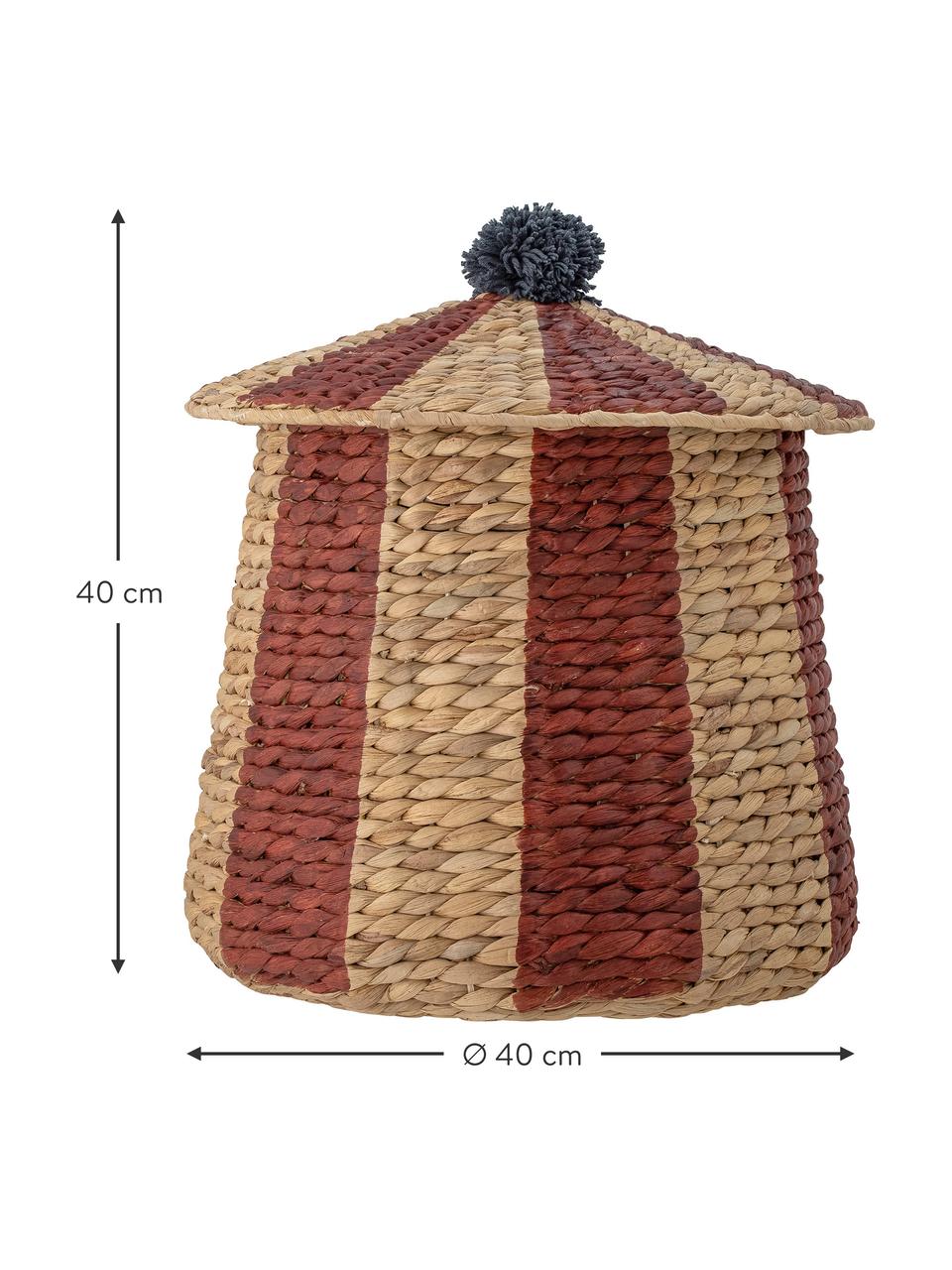 Opbergmand Birsen van waterhyacint, Waterhyacint, Lichtbruin, rood, Ø 40 x H 40 cm