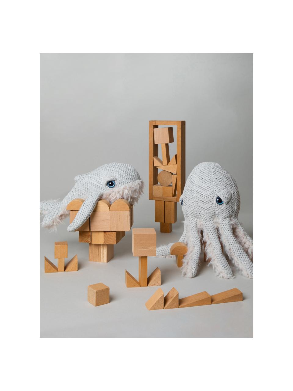 Ručně vyrobený měkký polštář Octopus, Mátově zelená, tlumeně bílá, Ø 16 cm, V 30 cm