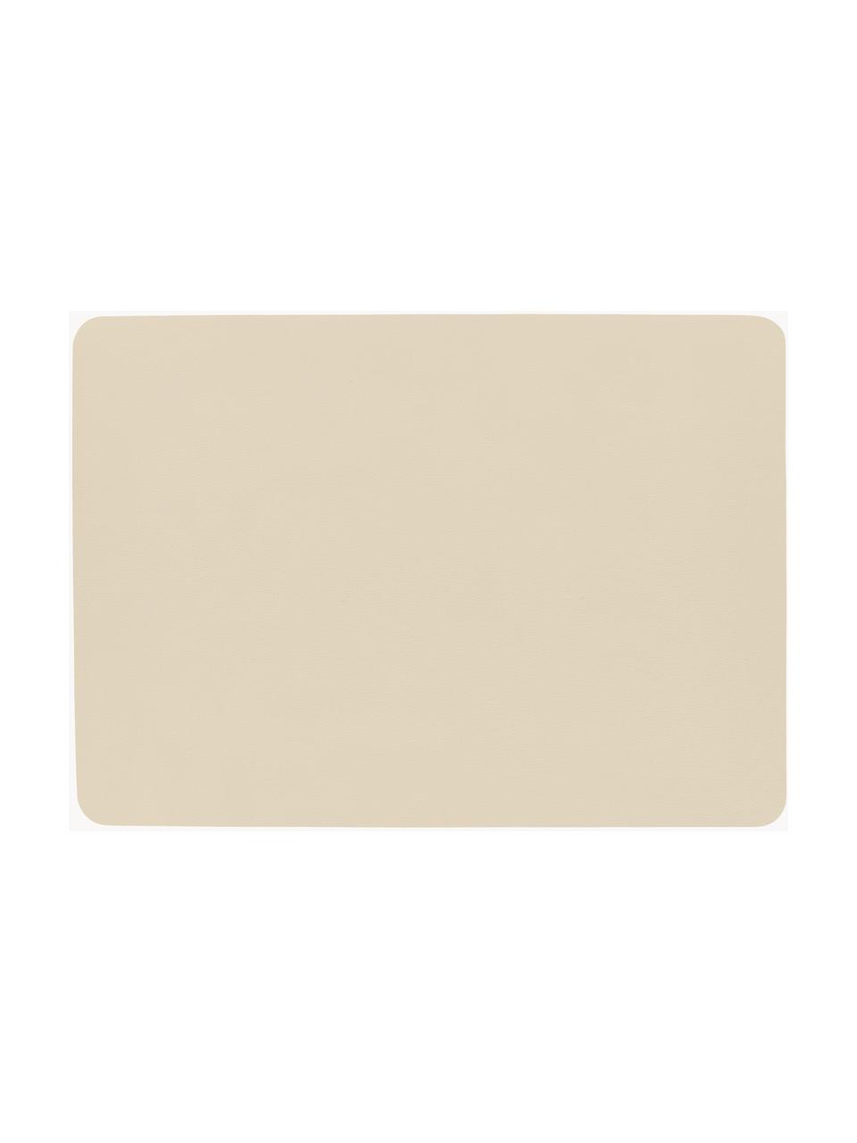 Kunstleren placemats Pik, 2 stuks, Kunstleer (PVC), Lichtbeige, B 33 x L 46 cm