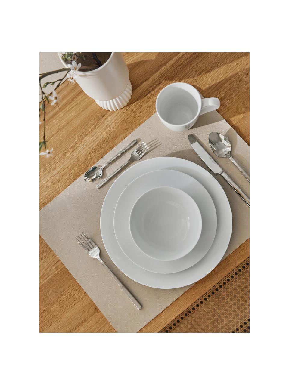 Kunstleren placemats Pik, 2 stuks, Kunstleer (PVC), Lichtbeige, B 33 x L 46 cm