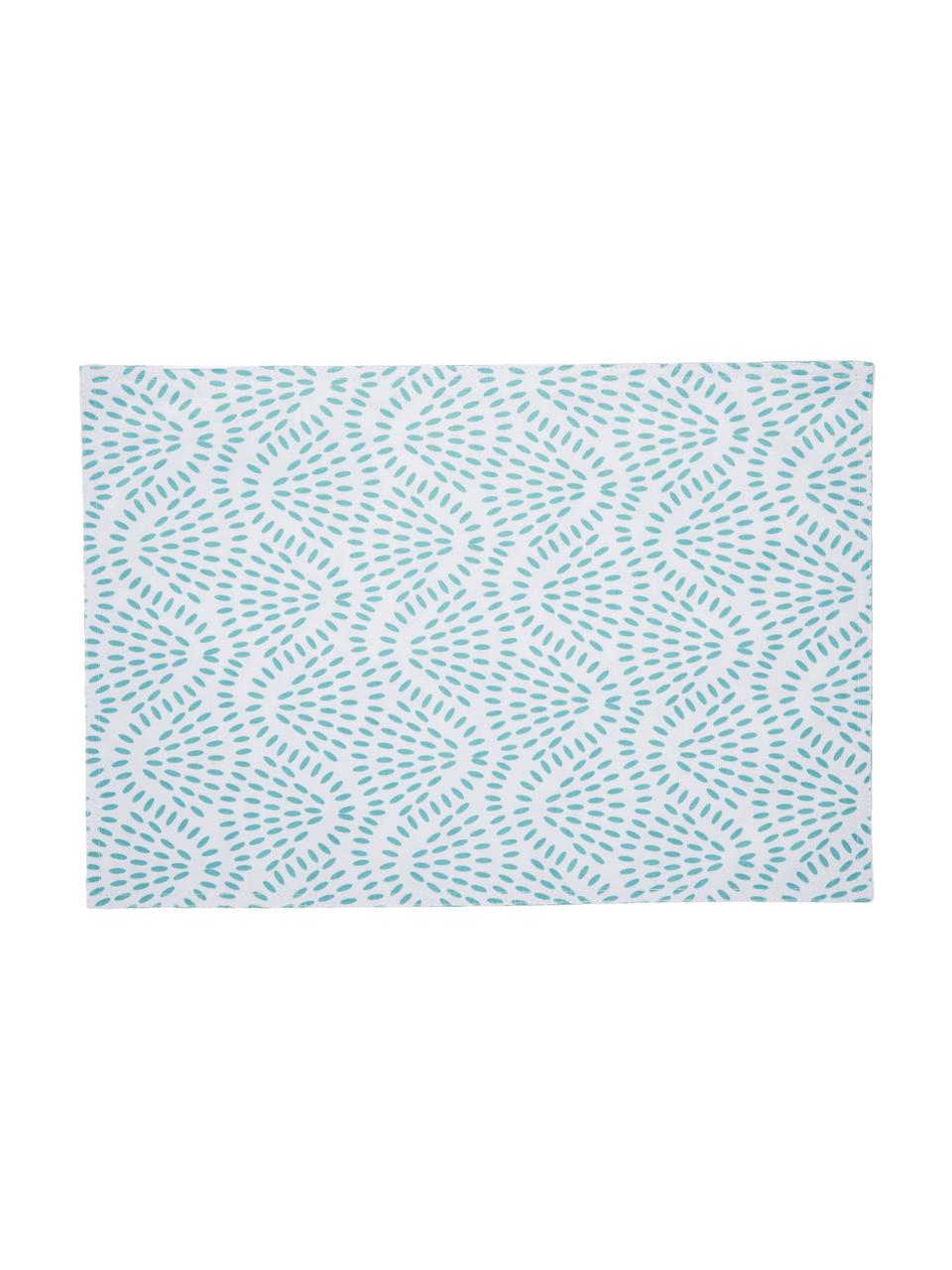 Wasserabweisende Kunststoff-Tischsets Starbone, 2 Stück, Polyester, Weiß, Blau, 33 x 48 cm