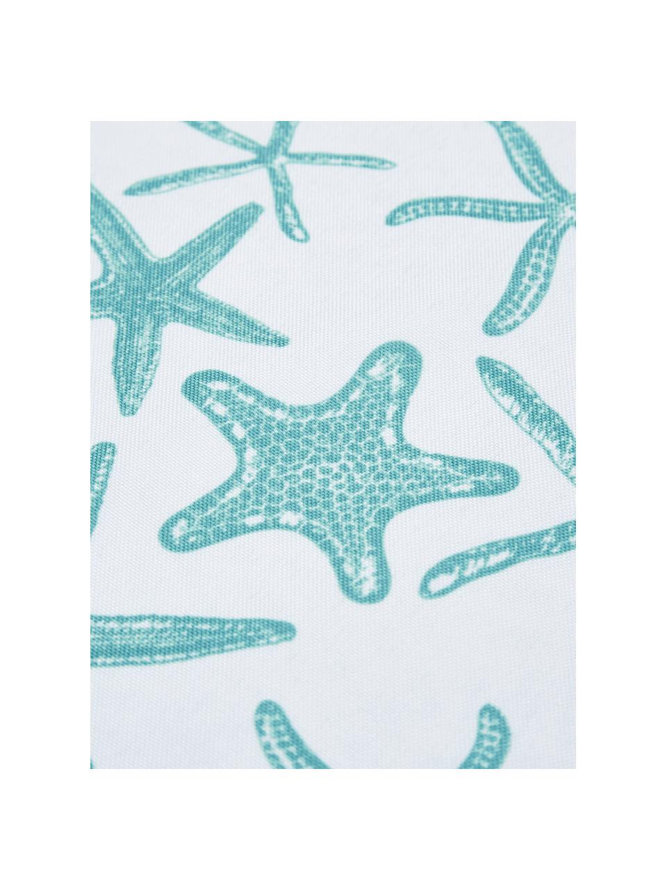 Waterafstotende placemats Starbone, 2 stuks, Polyester, Wit, blauw, 33 x 48 cm