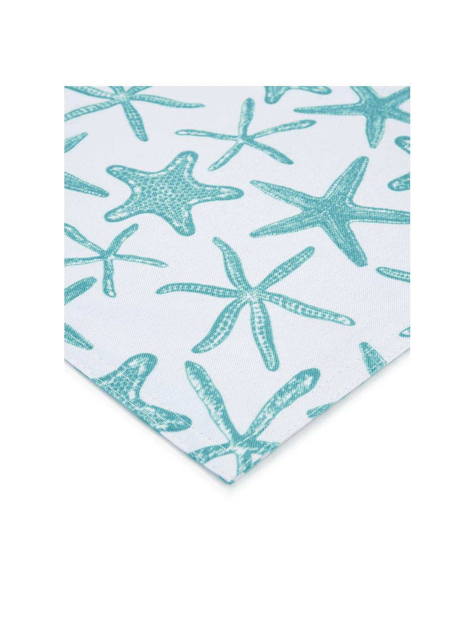 Waterafstotende placemats Starbone, 2 stuks, Polyester, Wit, blauw, 33 x 48 cm