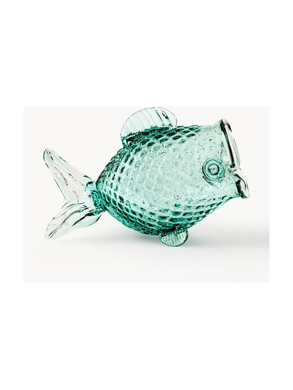 Dizajnová sklenená kuchynská dóza Fish, Sklo, Šalviovozelená, Š 38 x V 24 cm