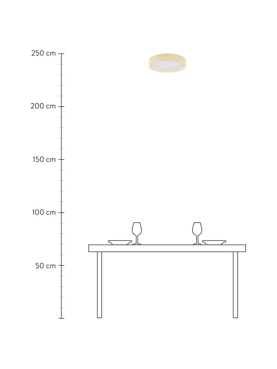 Plafón LED Helen Nature, Beige claro, Ø 52 x Al 11 cm