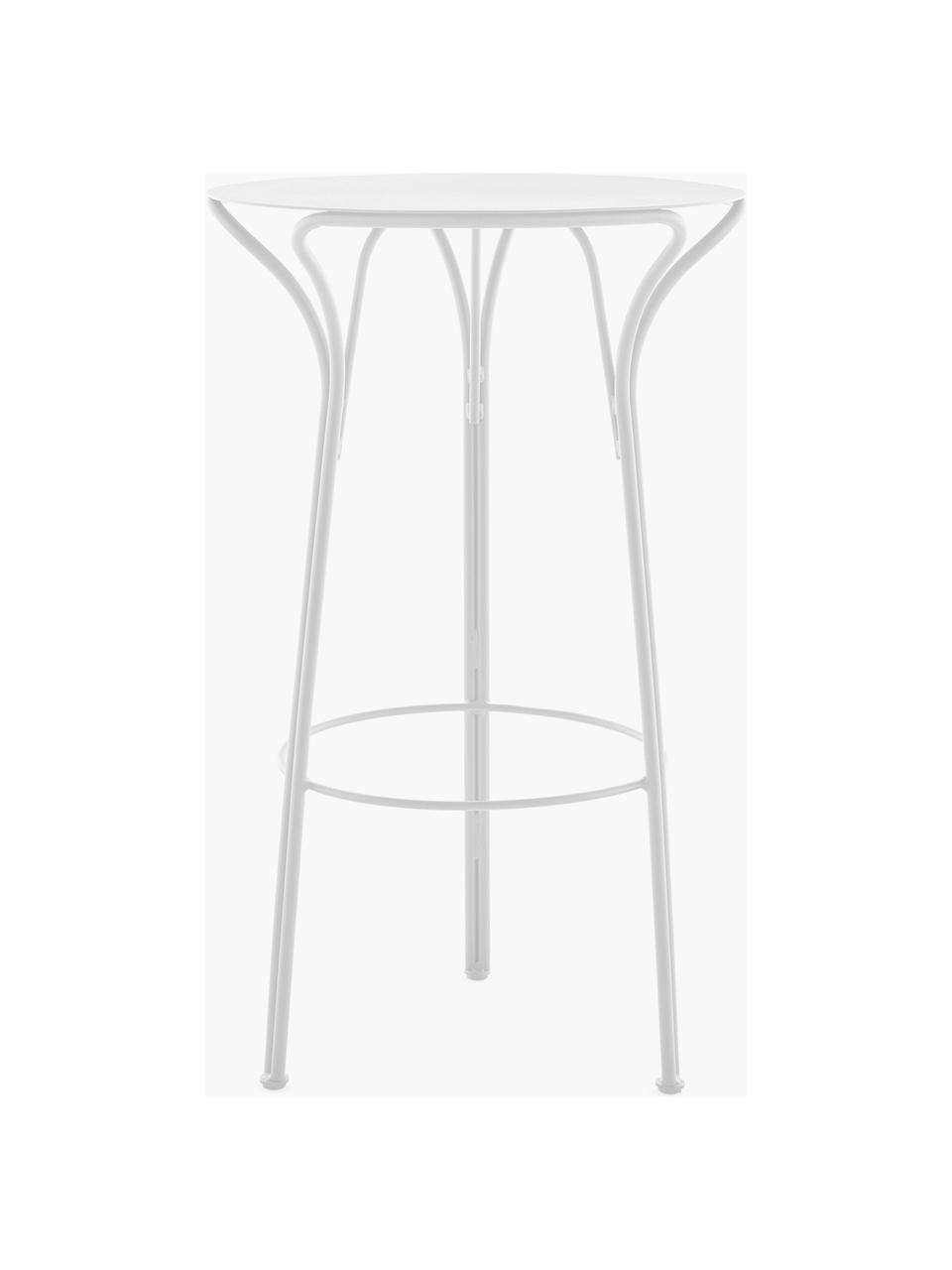 Table haute de jardin ronde Hiray, Ø 60 cm, Acier galvanisé, laqué, Blanc, Ø 60 cm