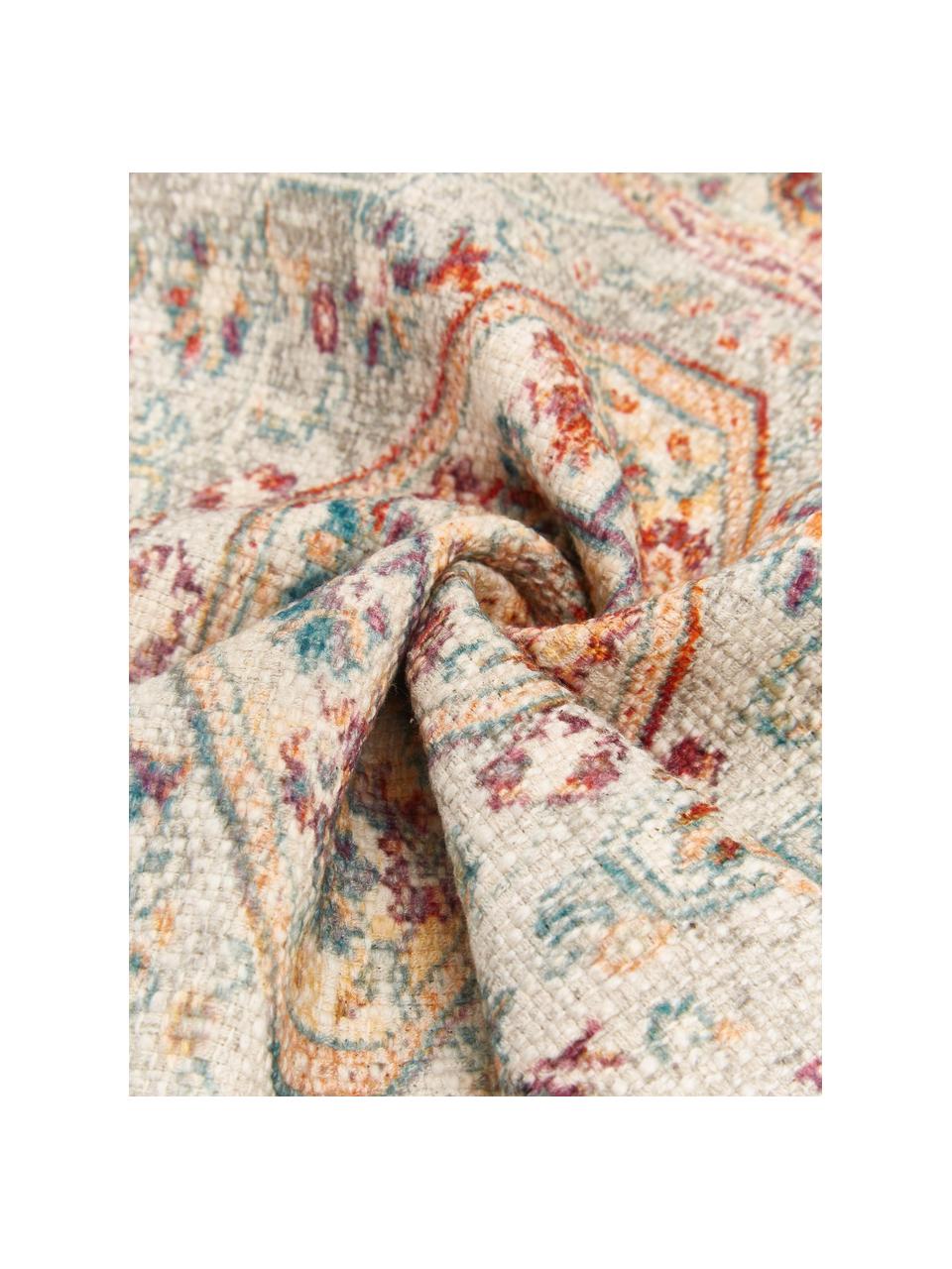 Vintage Kissenhülle Eliseo aus Baumwolle, 100% Baumwolle, Beige, Mehrfarbig, B 45 x L 45 cm