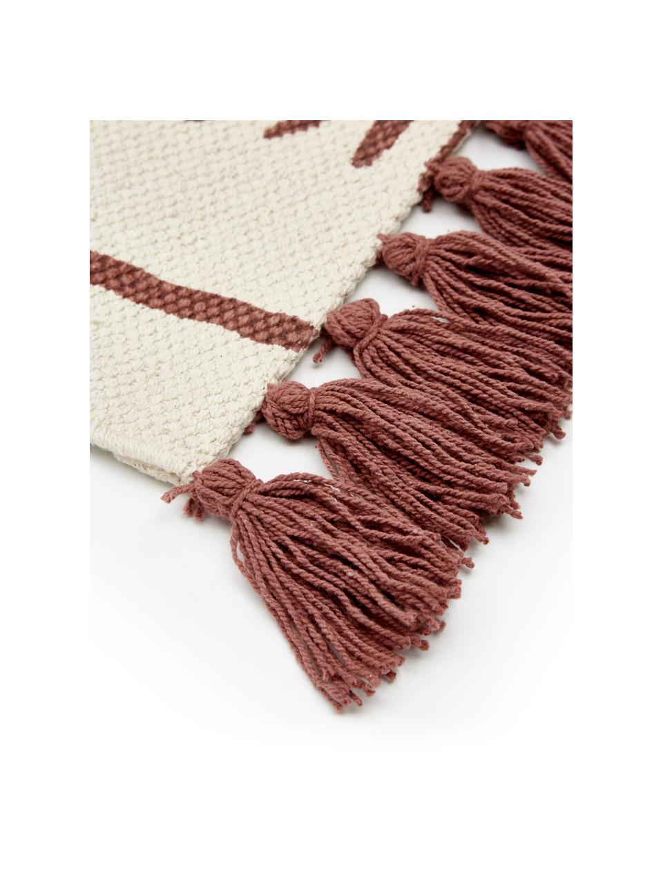 Handgewebter Baumwollläufer Rita in Beige/Terrakotta, Beige, Terrakotta, B 80 x L 250 cm