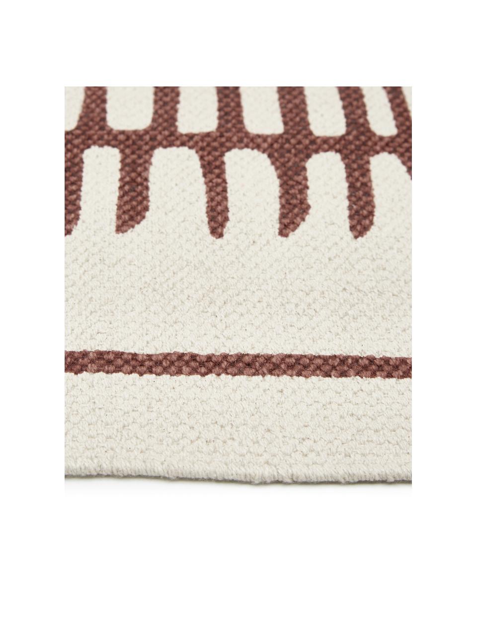 Ręcznie tkany chodnik z bawełny Rita, Beżowy, terakota, S 80 x D 250 cm