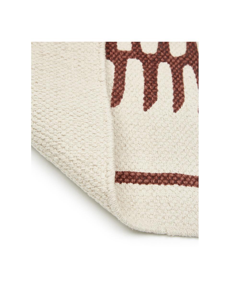 Ručně tkaný bavlněný běhoun Rita, Béžová, terakotová, Š 80 cm, D 250 cm