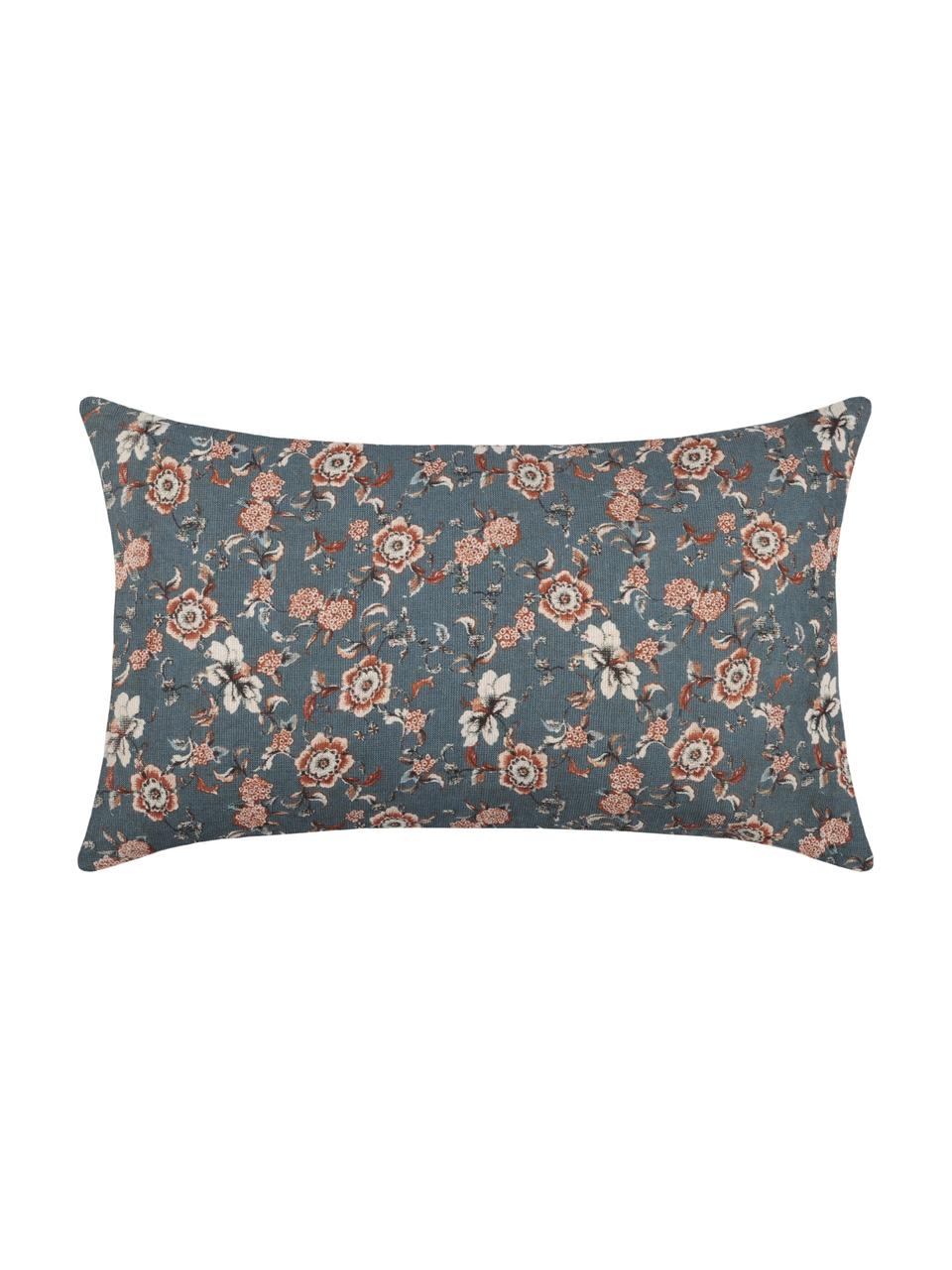 Coussin décoratif rectangulaire Boudoir, Bleu, beige, rouge