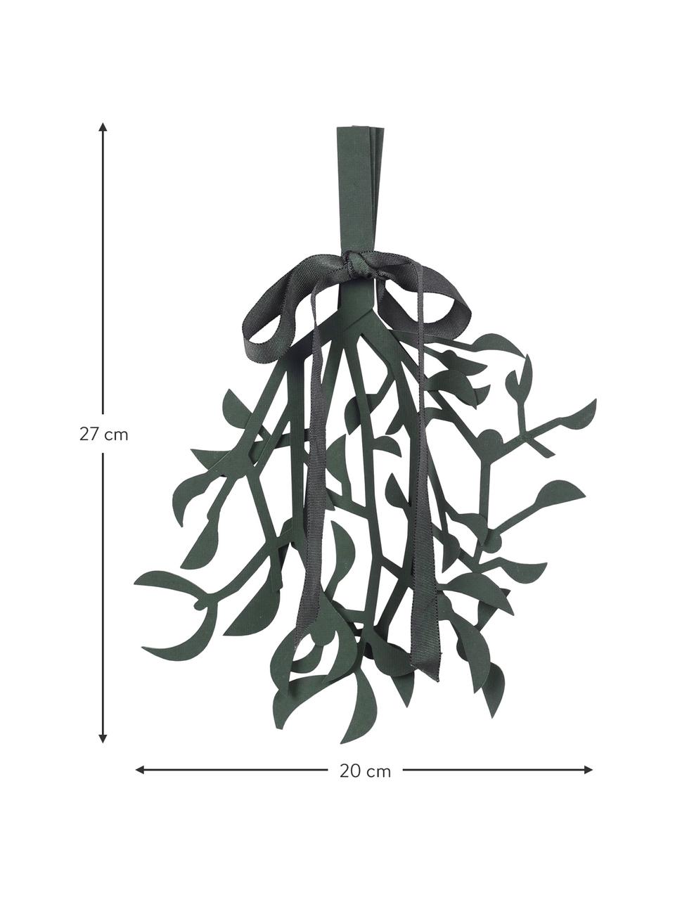 Decoratief object Mistletoe in groen gemaakt van papier, Donkergroen, B 27 x L 20 cm