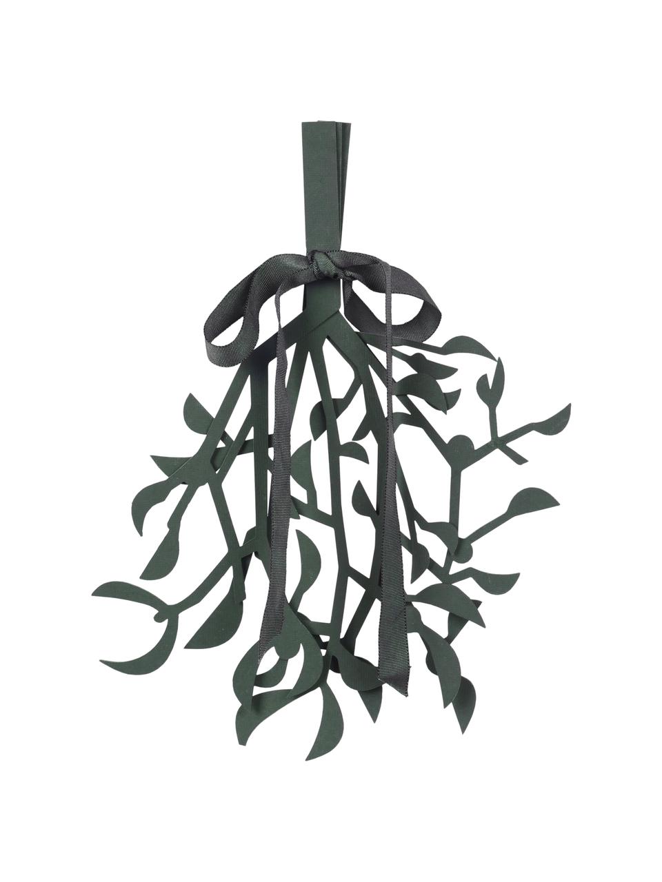 Pieza decorativa de papel Mistletoe, Figura: papel, Correa: poliéster, Verde oscuro, An 27 x L 20 cm
