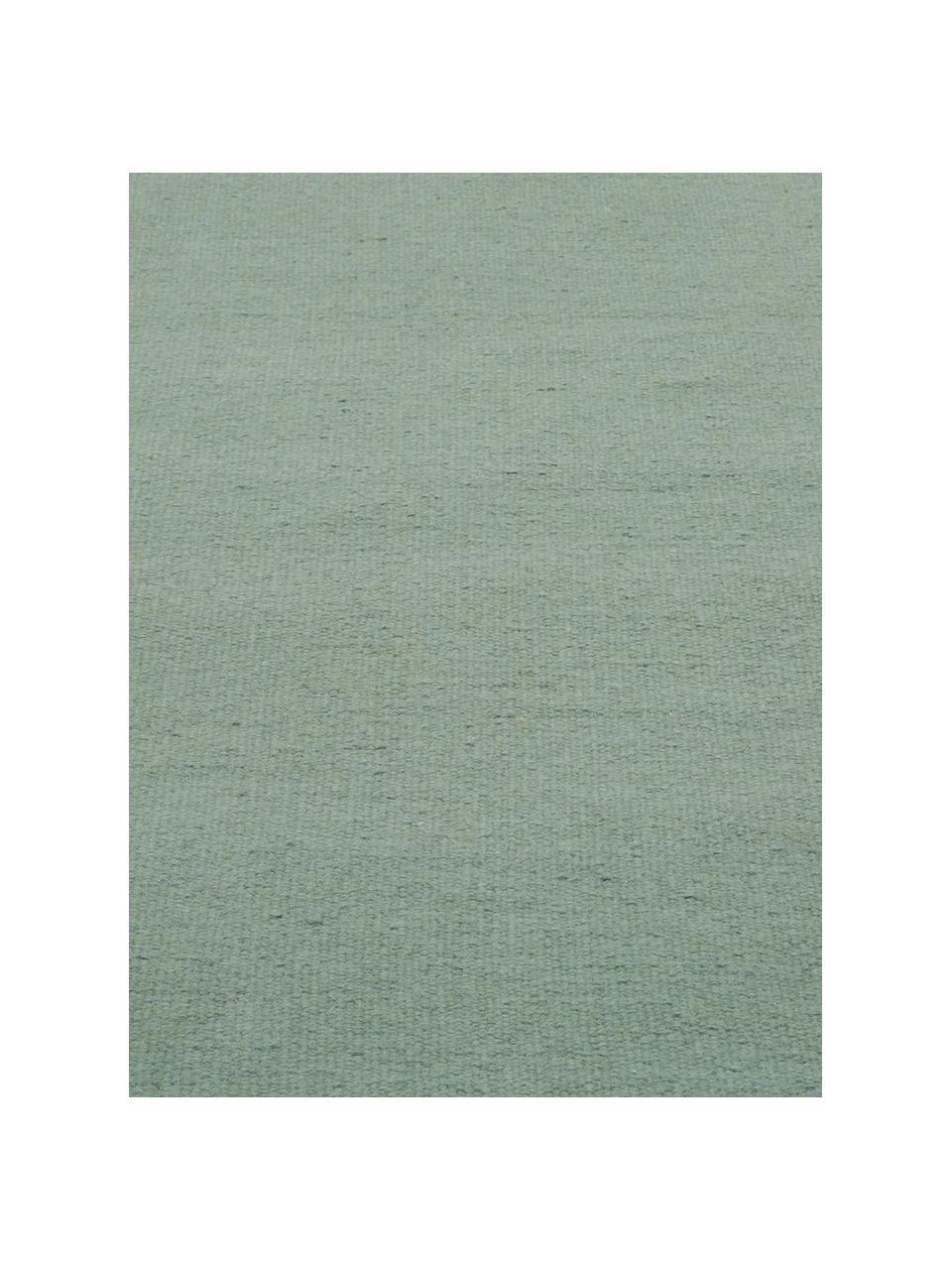 Tappeto in lana verde tessuto a mano con frange Rainbow, Frange: 100% cotone Nel caso dei , Verde pistacchio, Larg. 140 x Lung. 200 cm (taglia S)