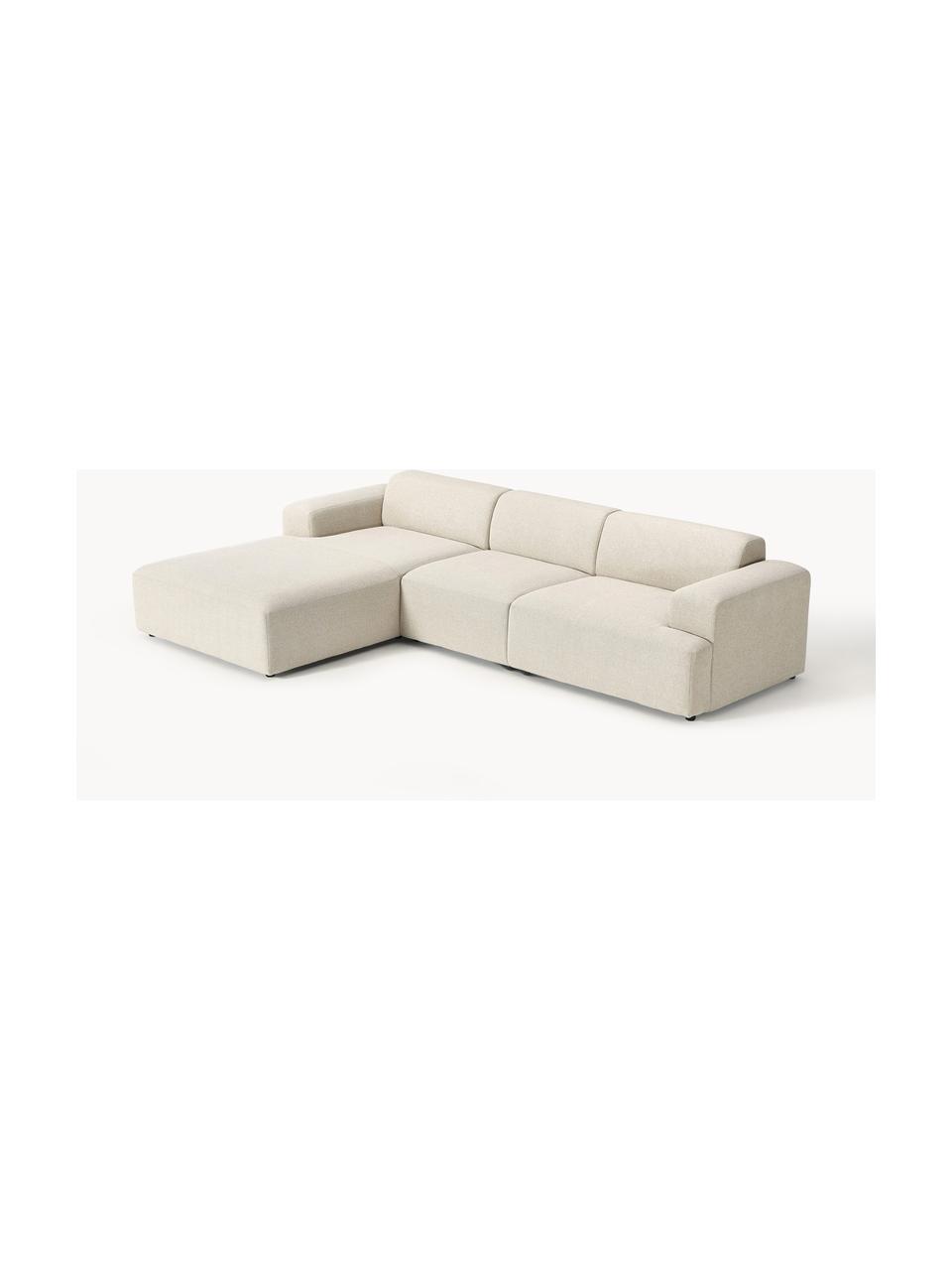 Sofá rinconera Melva (4 plazas), Tapizado: 100% poliéster Alta resis, Estructura: madera de pino y abeto ma, Patas: plástico. Este producto e, Tejido beige claro, An 319 x F 195 cm, chaise longue izquierda