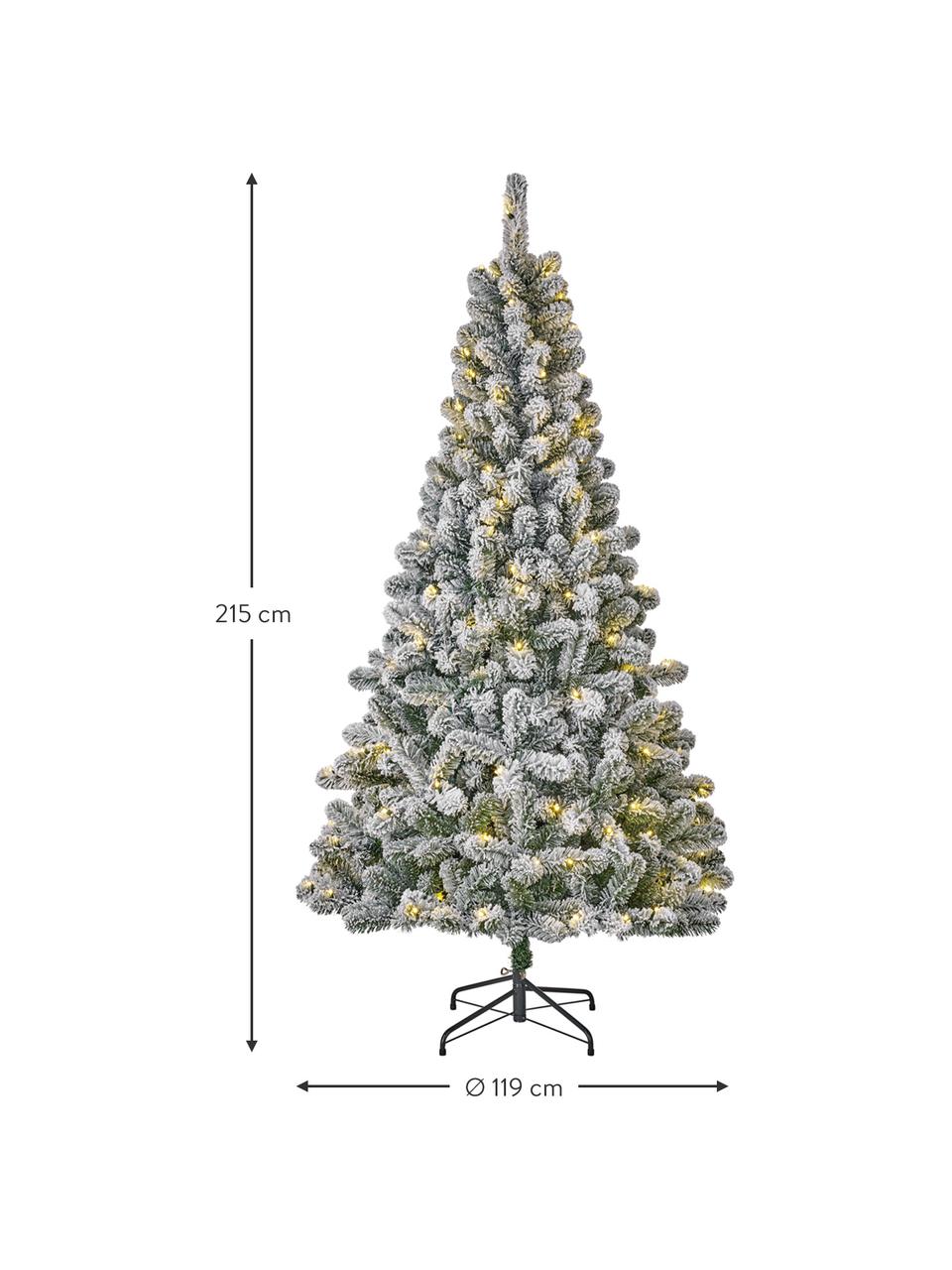 Decoratieve LED kerstboom Millington, H 155 cm, Groen, besneeuwd, Ø 86 x H 155 cm