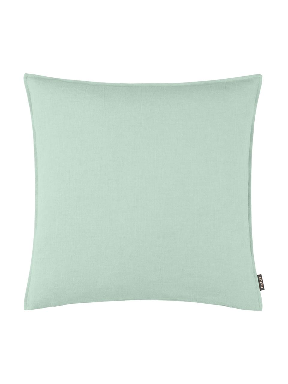 Housse de coussin pur lin aspect délavé menthe Sven, Vert menthe