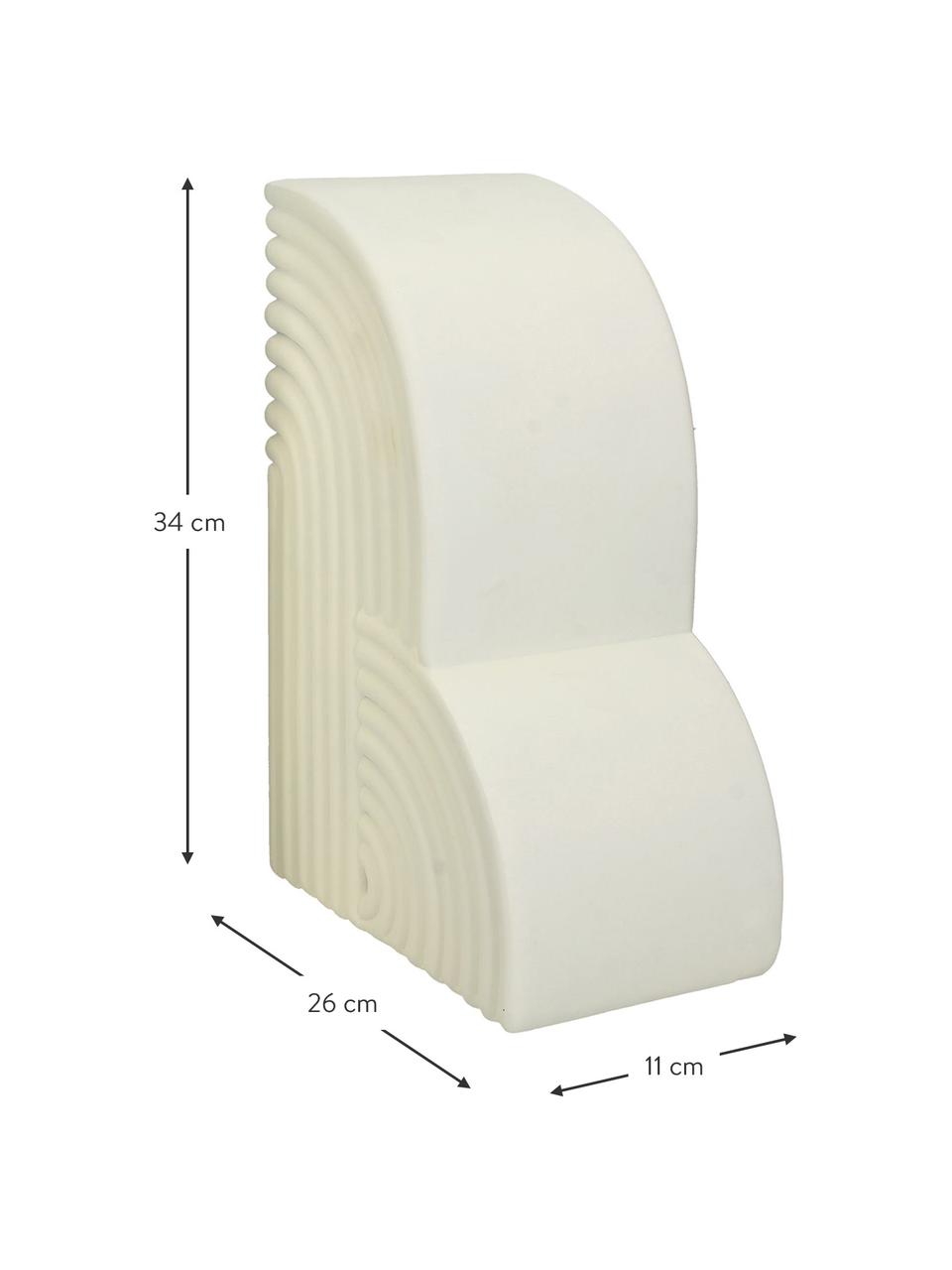 Fermalibri alti Geometrical 2 pz, Poliresina, Bianco, Larg. 26 x Alt. 34 cm