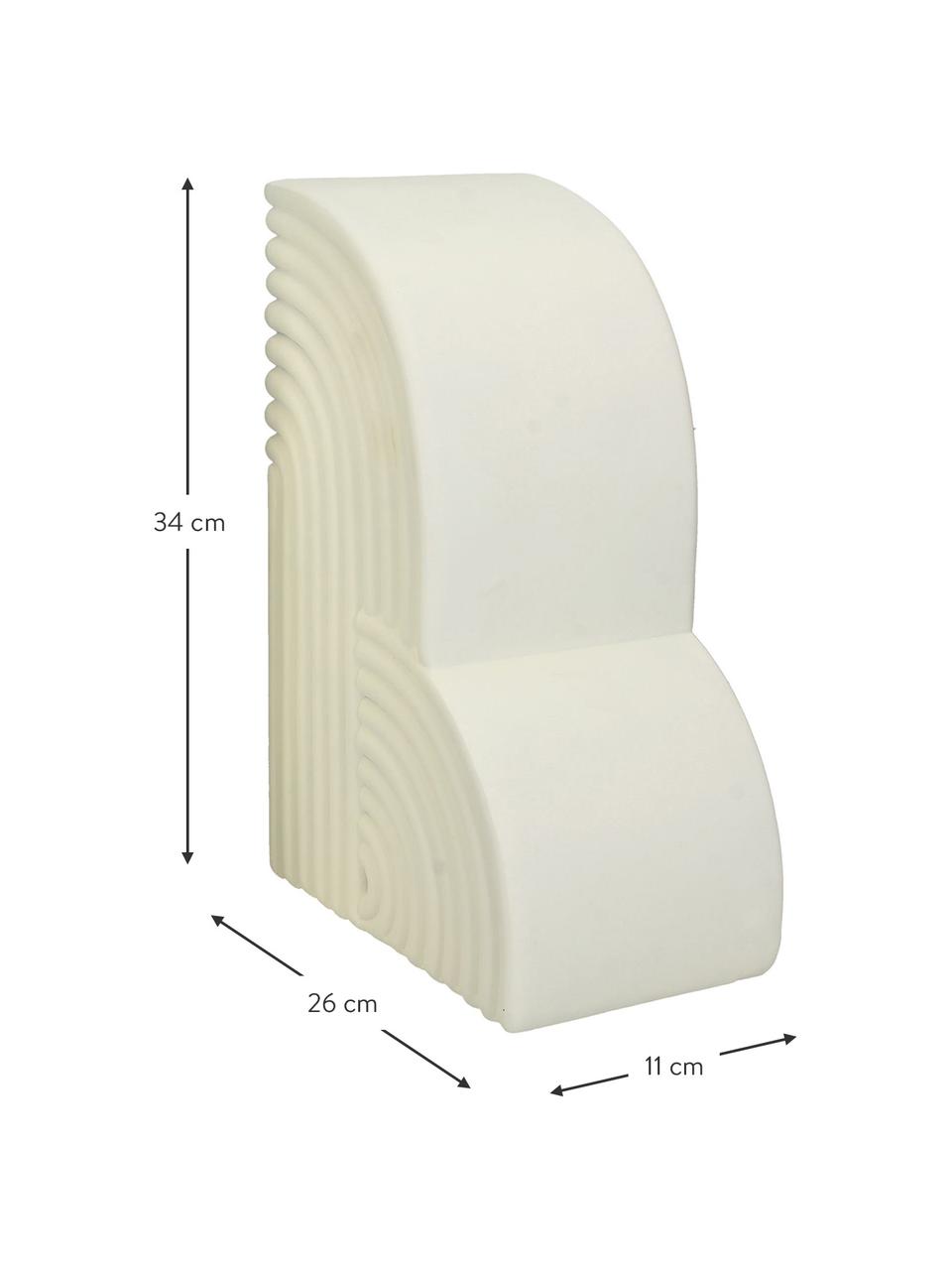 Vysoké knižní zarážky Geometrical, 2 ks, Polyresin, Bílá, Š 26 cm, V 34 cm