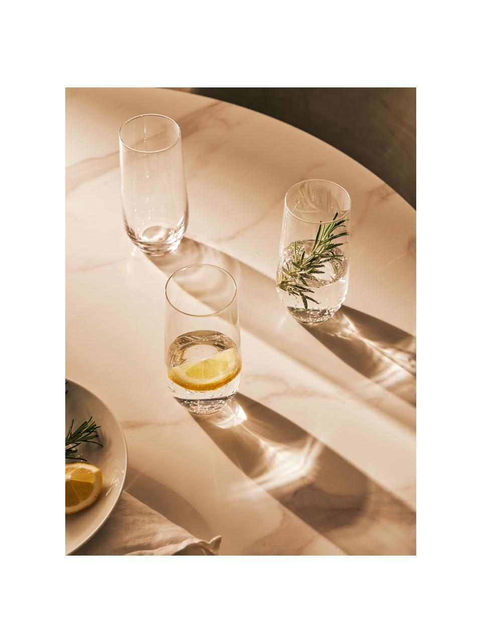 Krištáľové poháre na vodu Revolution, 6 ks, Krištáľové sklo, Priehľadná, Ø 7 x V 14 cm, 360 ml