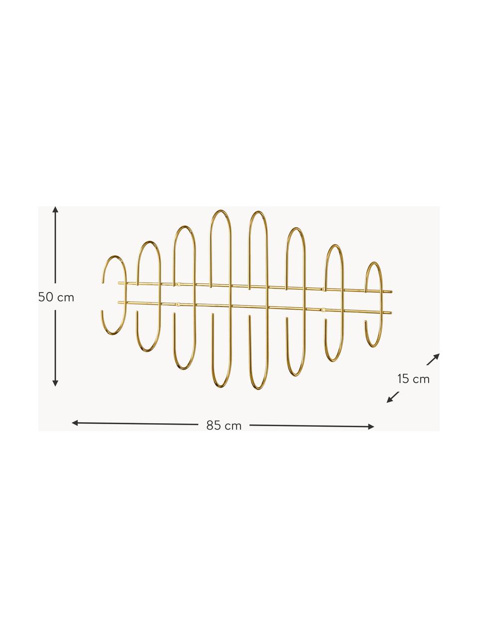 Appendiabiti in metallo Moveo, Metallo rivestito, Dorato, Larg. 85 cm
