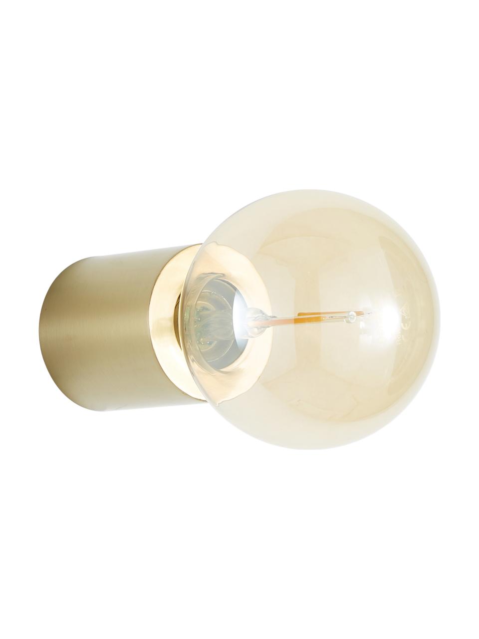 Kleine wand- en plafondspot Chanty in goudkleur, Lamp: vermessingd metaal, Geborsteld messingkleurig, Ø 6 cm, D 7 cm