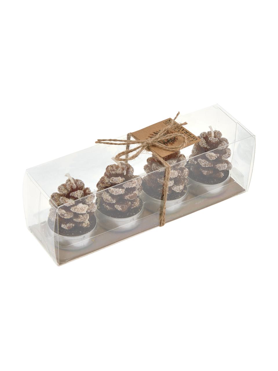 Set portalumini Forest 8 pz, Cera, Marrone, beige, Ø 4 x Alt. 6 cm