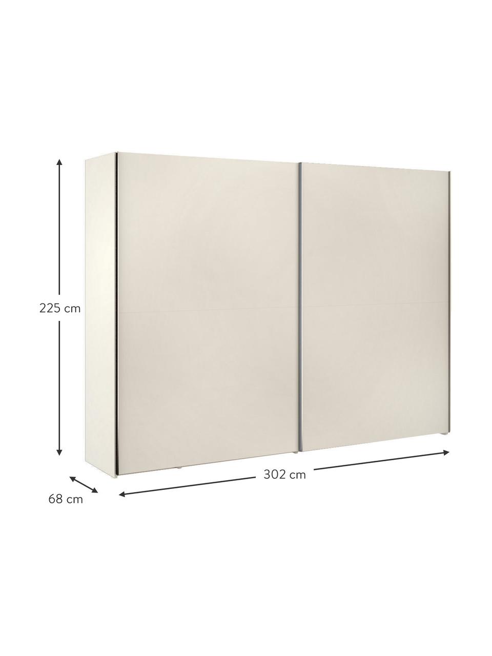 Schuifdeurkast Oliver met 2 deuren, inclusief montageservice, Frame: panelen op houtbasis, gel, Beige, 302 x 225 cm