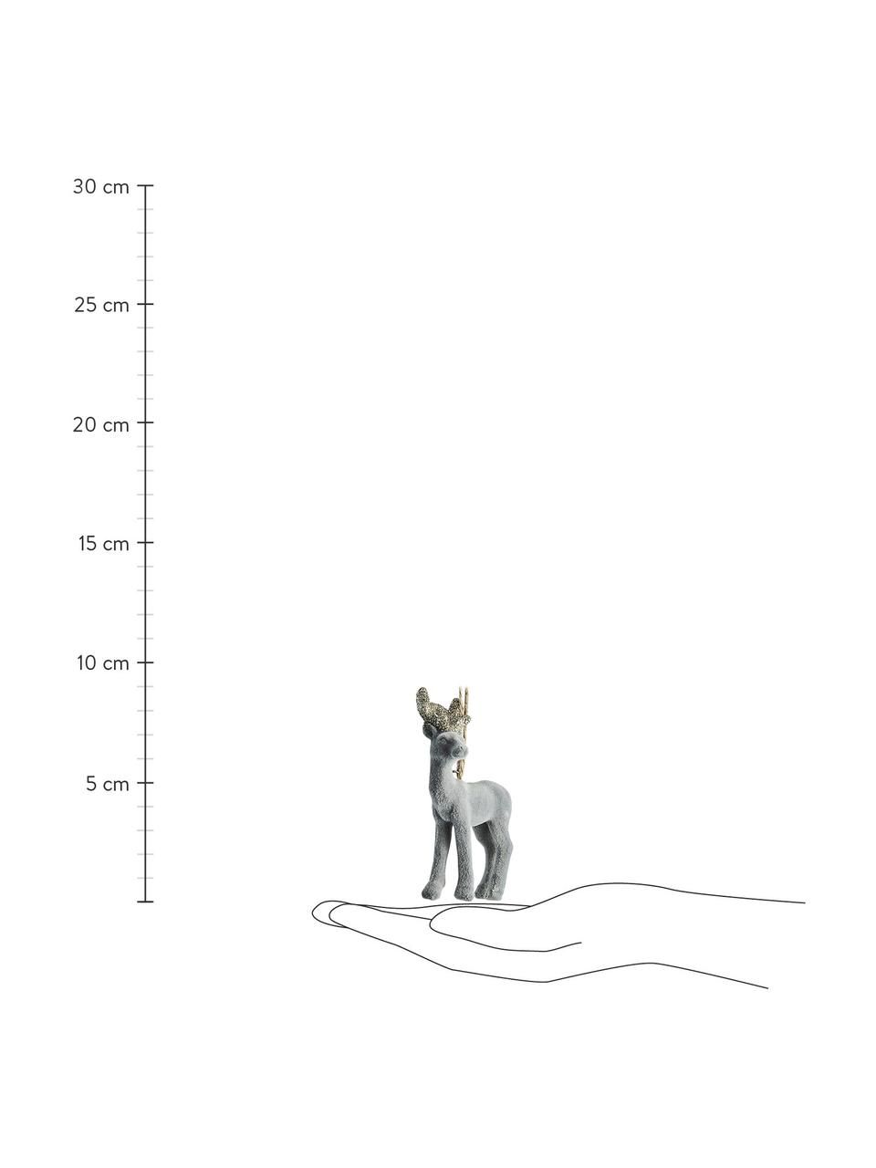 Ozdoba na stromček Deer V 9 cm, 2 ks, Sivá, Š 6 x V 9 cm