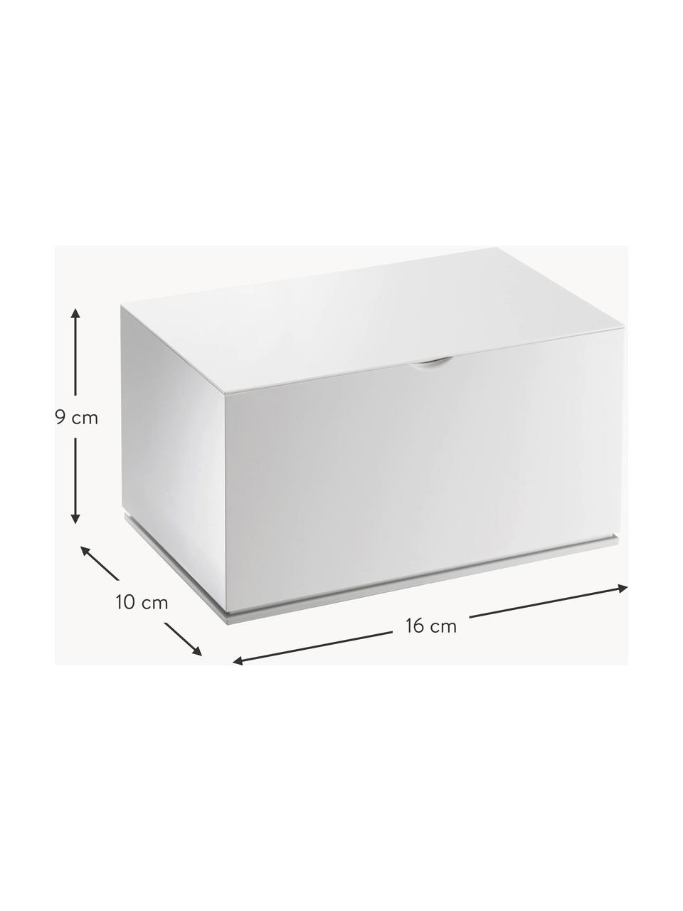 Boîte de rangement Veil, Plastique, Blanc, larg. 16 x prof. 9 cm