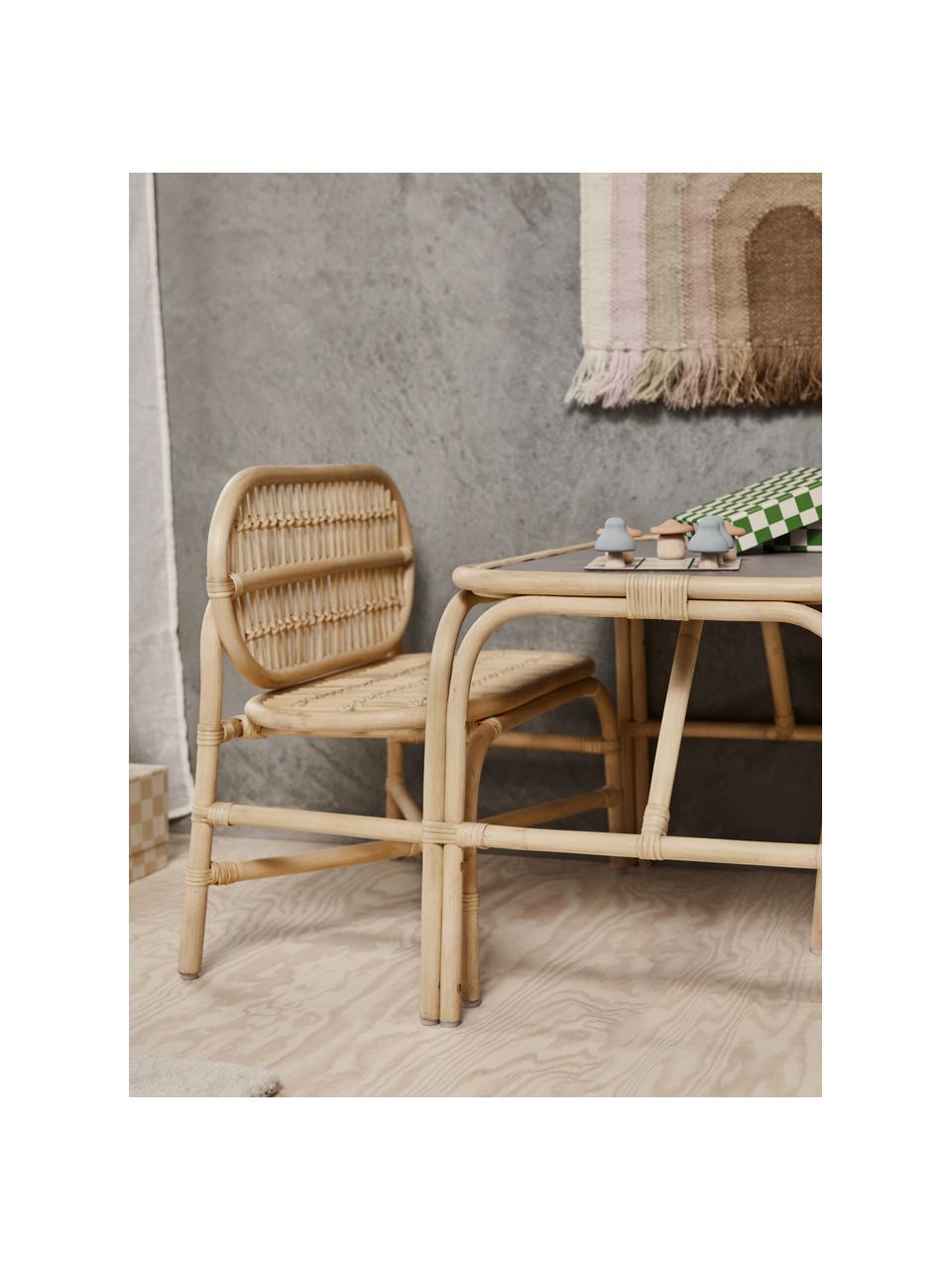 Handgefertigte Kindersitzbank Nana Mini aus Rattan, Rattan, Beige, B 60 x T 33 cm