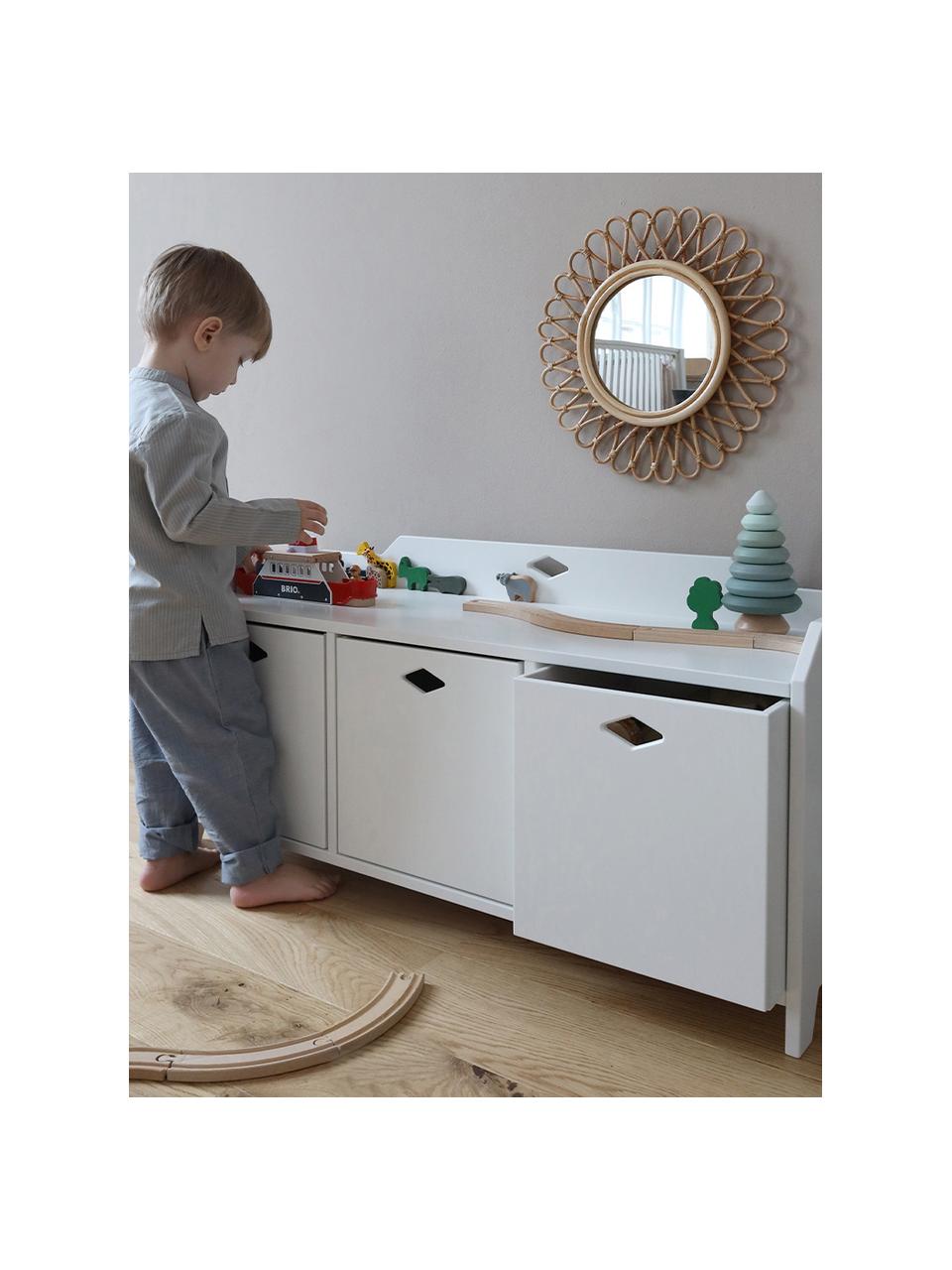 Kinder-Aufbewahrungsmodul Luca, Mitteldichte Holzfaserplatte (MDF), FSC-zertifiziert, Weiss, B 100 x H 32 cm