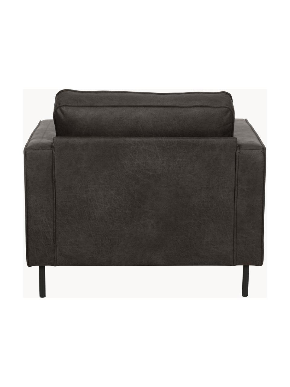 Fauteuil lounge en cuir recyclé Hunter, Cuir anthracite, larg. 87 x prof. 95 cm