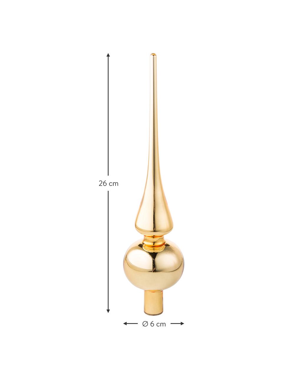 Ozdoba na czubek choinki Brilliance, Szkło, Odcienie złotego, Ø 6 x W 26 cm