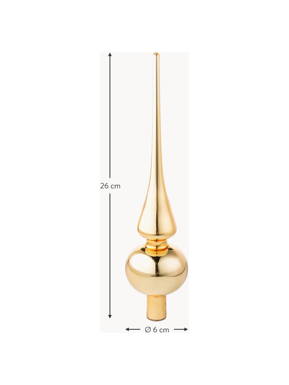 Cimier de sapin Brilliance, Verre, Doré, Ø 6 x haut. 26 cm