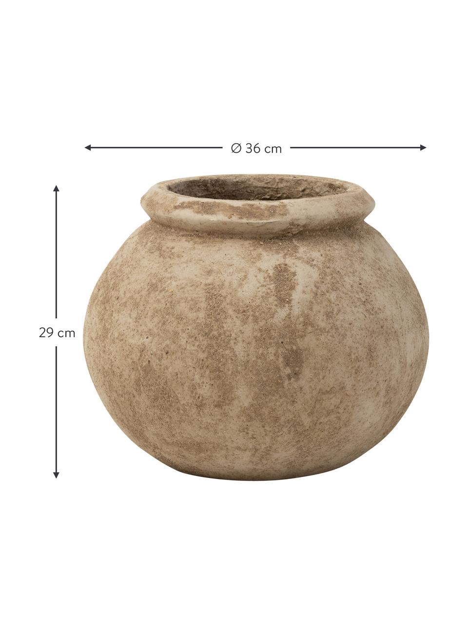 Cache-pot beige Rustic, Béton, Crème, Ø 36 x haut. 29 cm