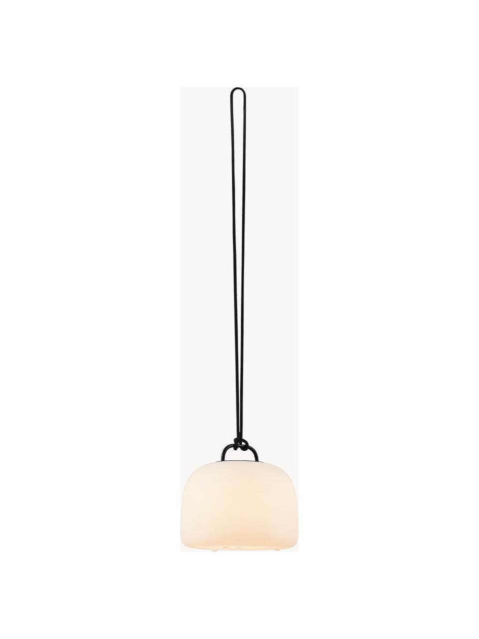 Lámpara de techo para exterior LED regulable Kettle, Lámpara: plástico, Blanco crema, negro, Ø 36 x Al 31 cm