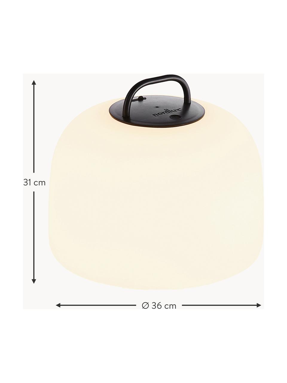 Prenosná stmievateľná LED lampa do exteriéru Kettle, Krémovobiela, čierna, Ø 36 x V 31 cm