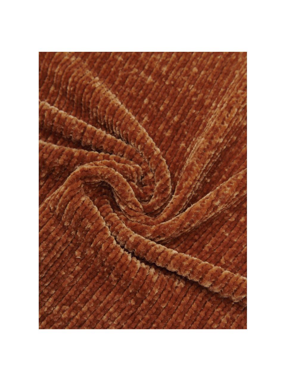Jemná ženilková deka Beckett, 100 % polyester, Hrdzavočervená, Š 130 x D 170 cm
