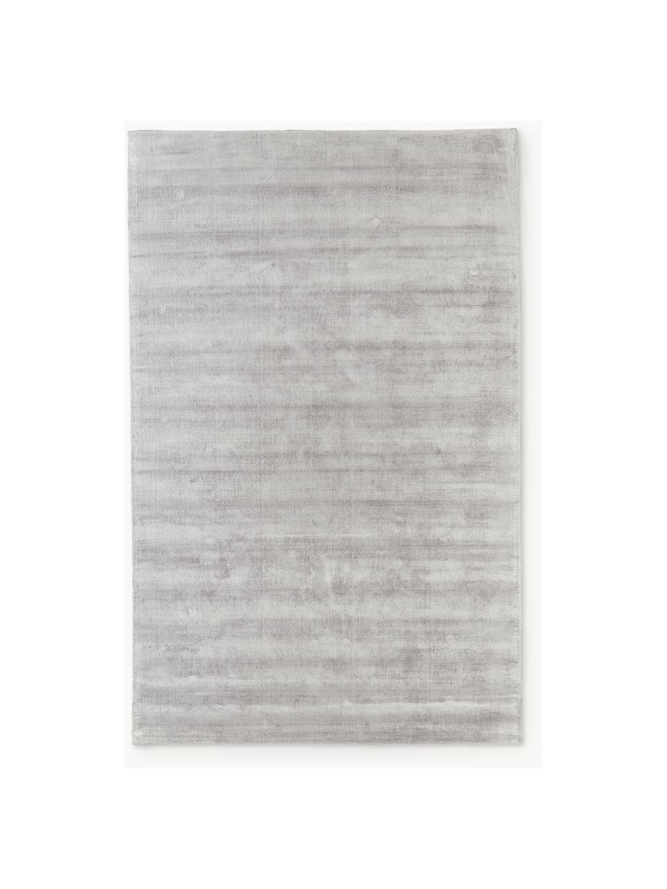 Tapis en viscose tissé main Jane, Gris clair, larg. 160 x long. 230 cm (taille M)