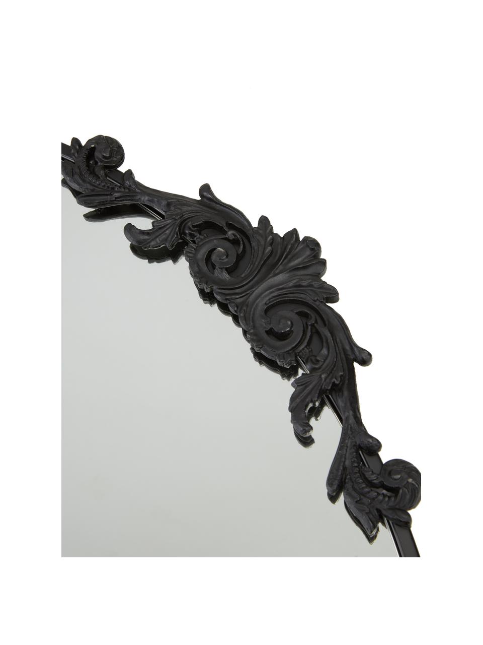 Miroir à adosser baroque avec cadre métallique noir Saida, Noir, larg. 65 x haut. 169 cm