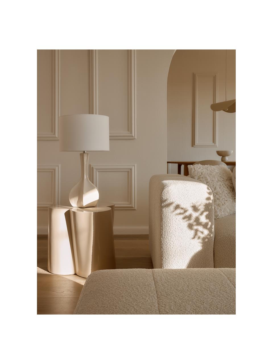 Table d'appoint Flower, MDF (panneau en fibres de bois à densité moyenne), laqué, Beige, larg. 43 x haut. 46 cm